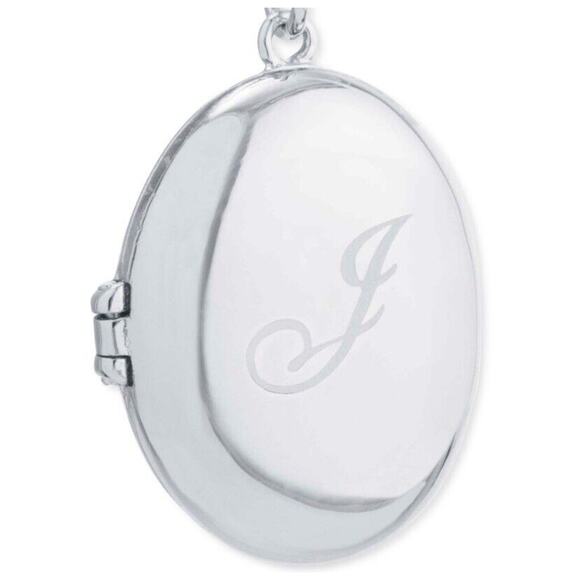 Sterling Silver 'J' Initial Locket Necklace Dainty Fashion Style Women's Luxury - Picture 1 of 7